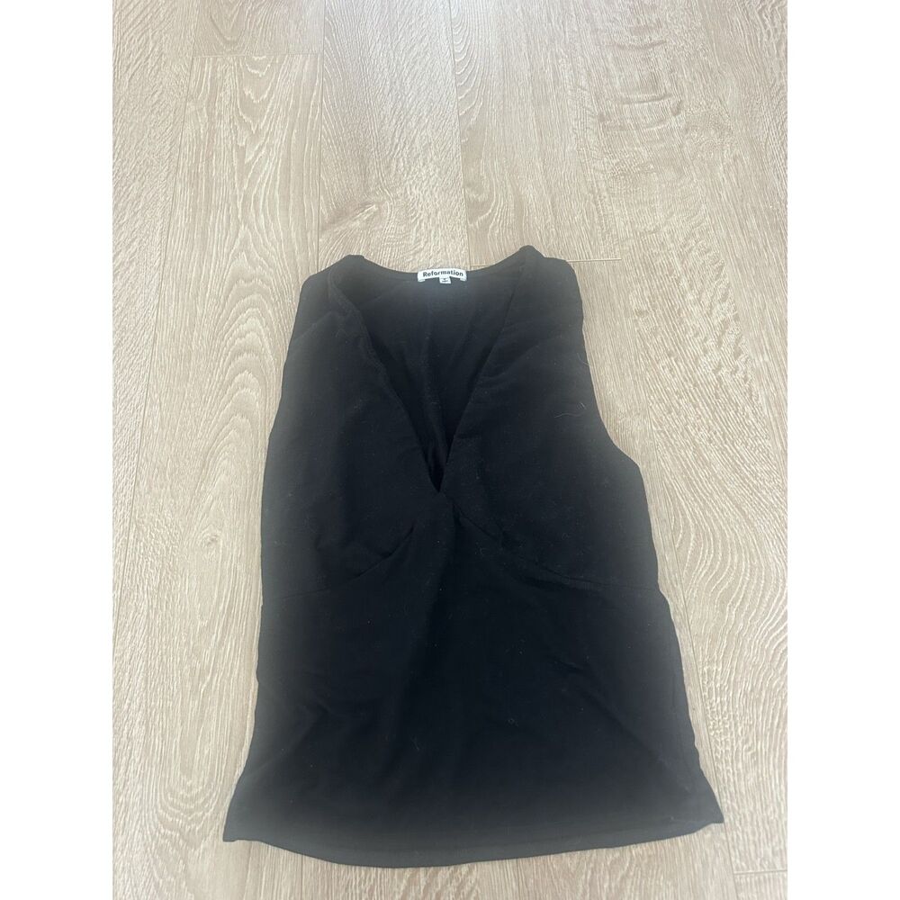 Reformation black v neck top